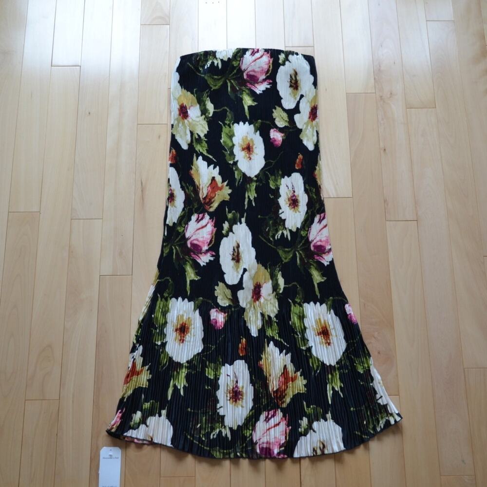 NWT Abercrombie Strapless Midi Dress Floral Size Medium